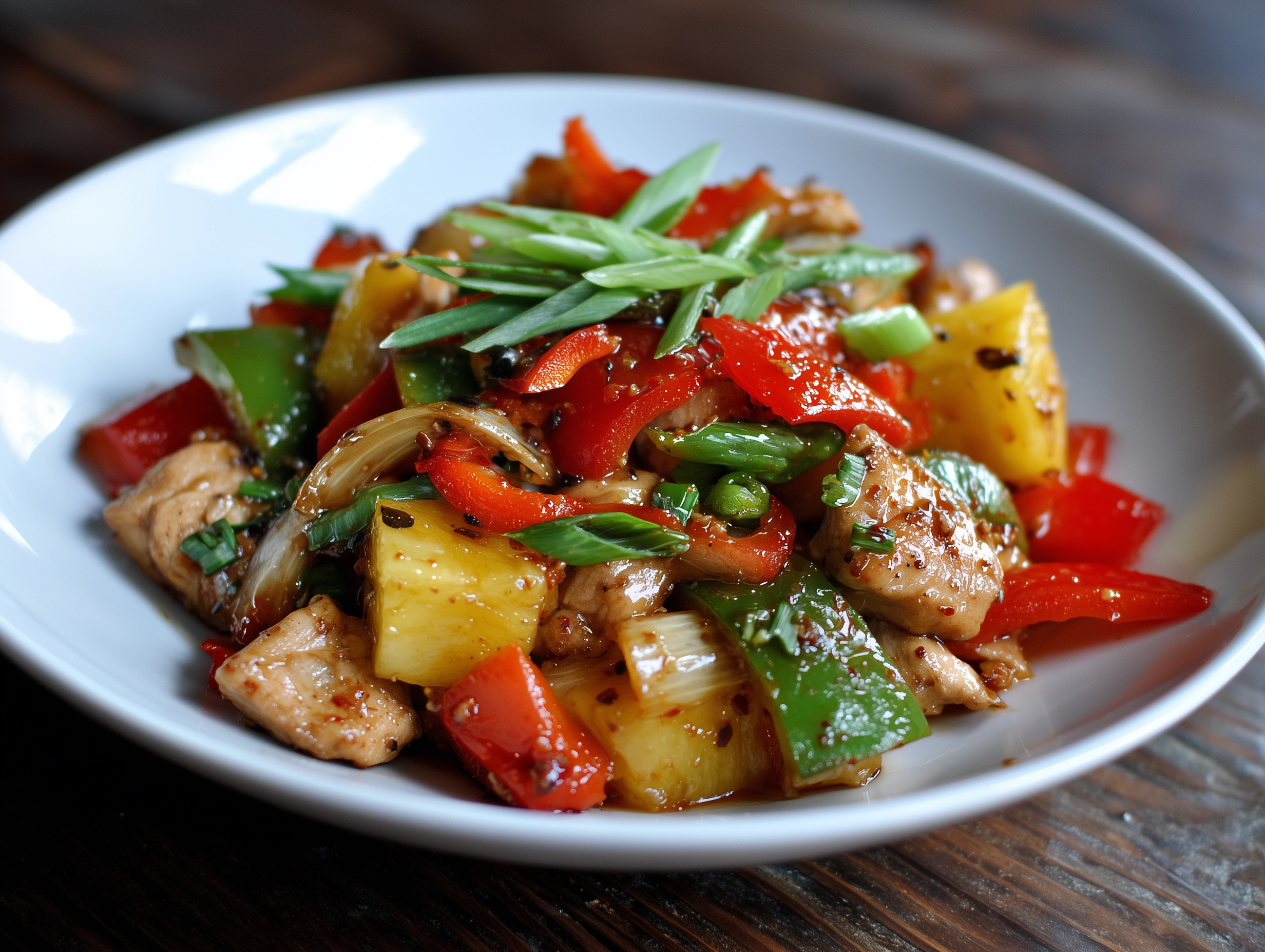 Sweet and Savoury Chicken Stir Fry With Pineapple and Peppers