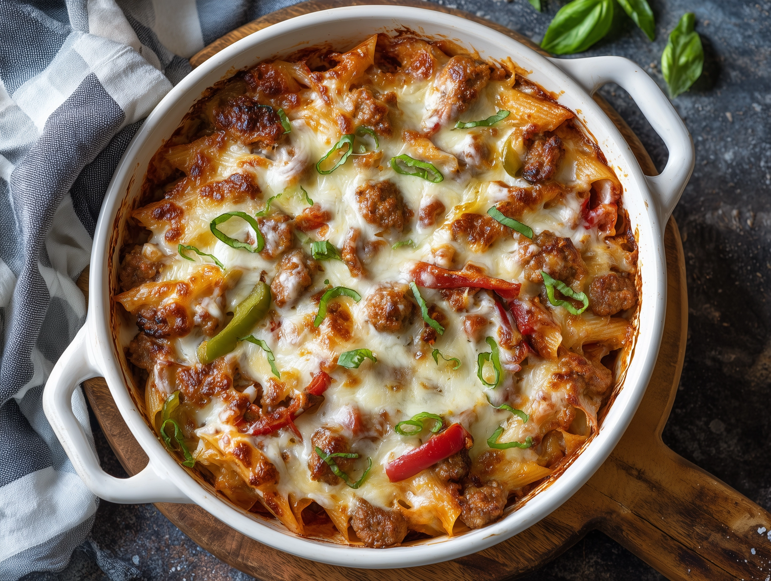 Easy Cheesy Sausage Pizza Casserole Recipe