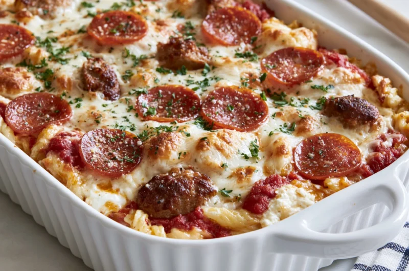Easy Cheesy Sausage Pizza Casserole Recipe