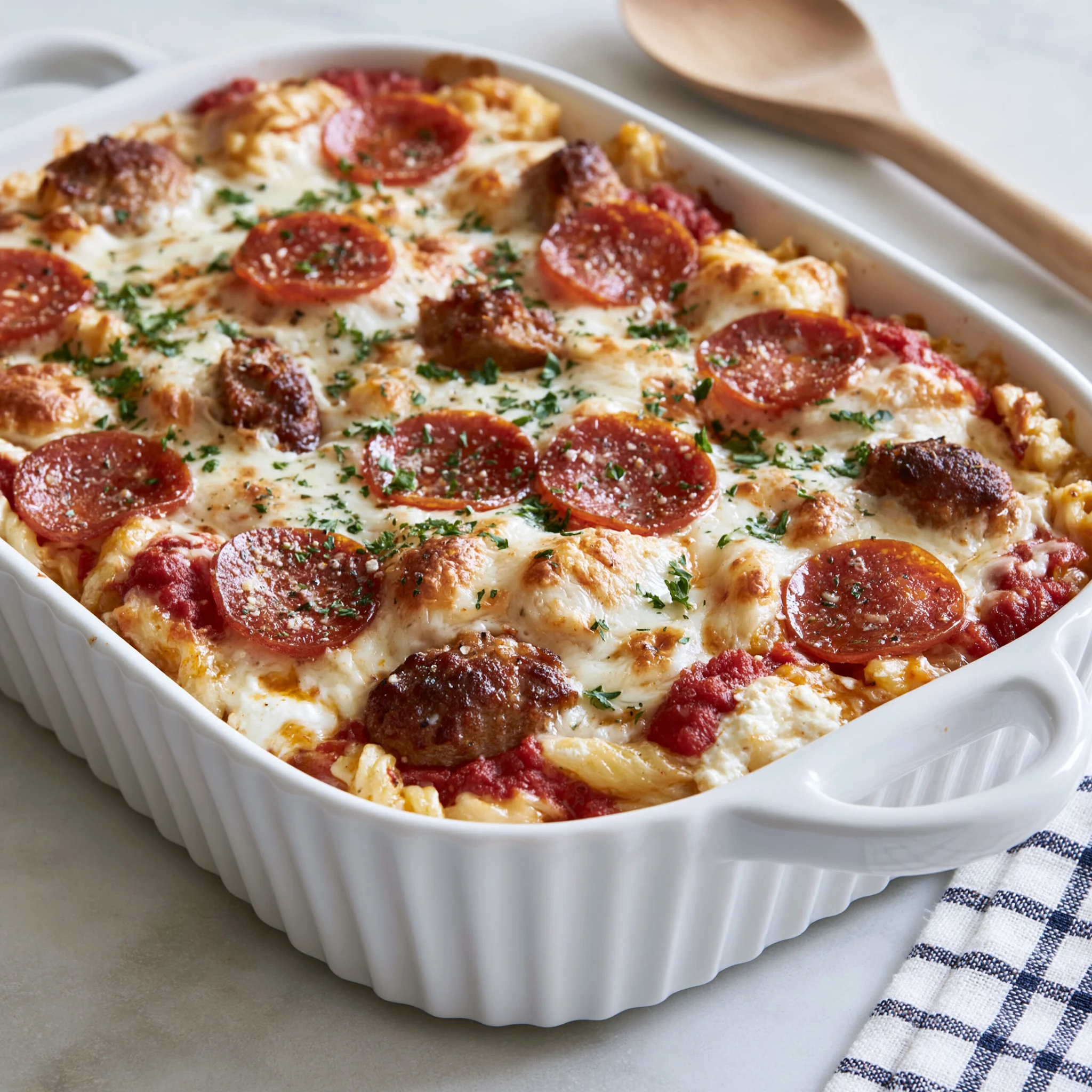 Easy Sausage Pizza Casserole