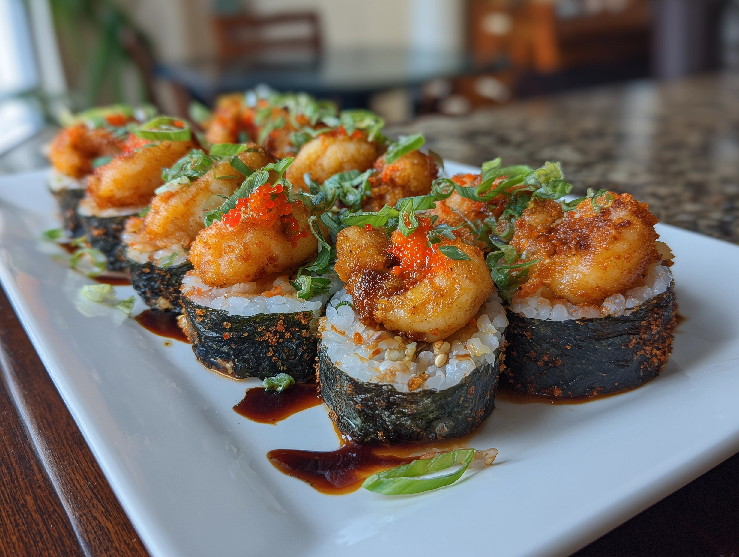 Fiery Spicy Shrimp Roll Sushi Recipe