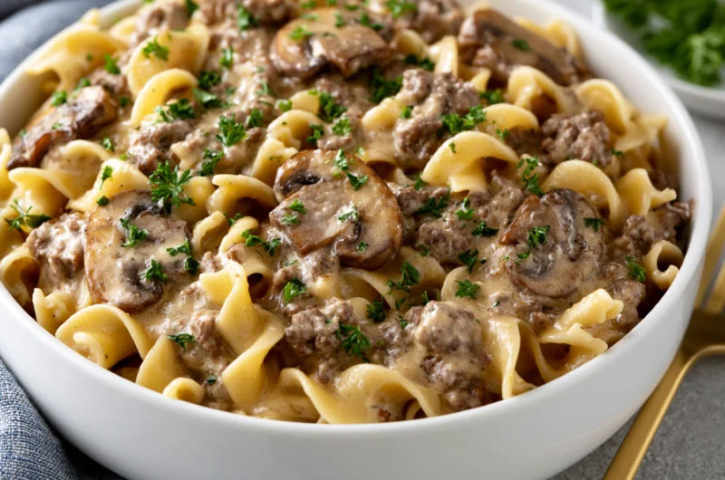 Creamy Ground Beef Stroganoff Dinner Recipe