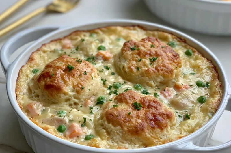 Comforting Chicken Pot Pie with Fluffy Biscuits
