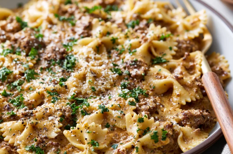 Creamy Beef And Bowtie Pasta Recipe