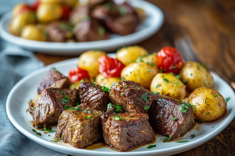 Juicy Crockpot Steak Bites and Potatoes Recipe