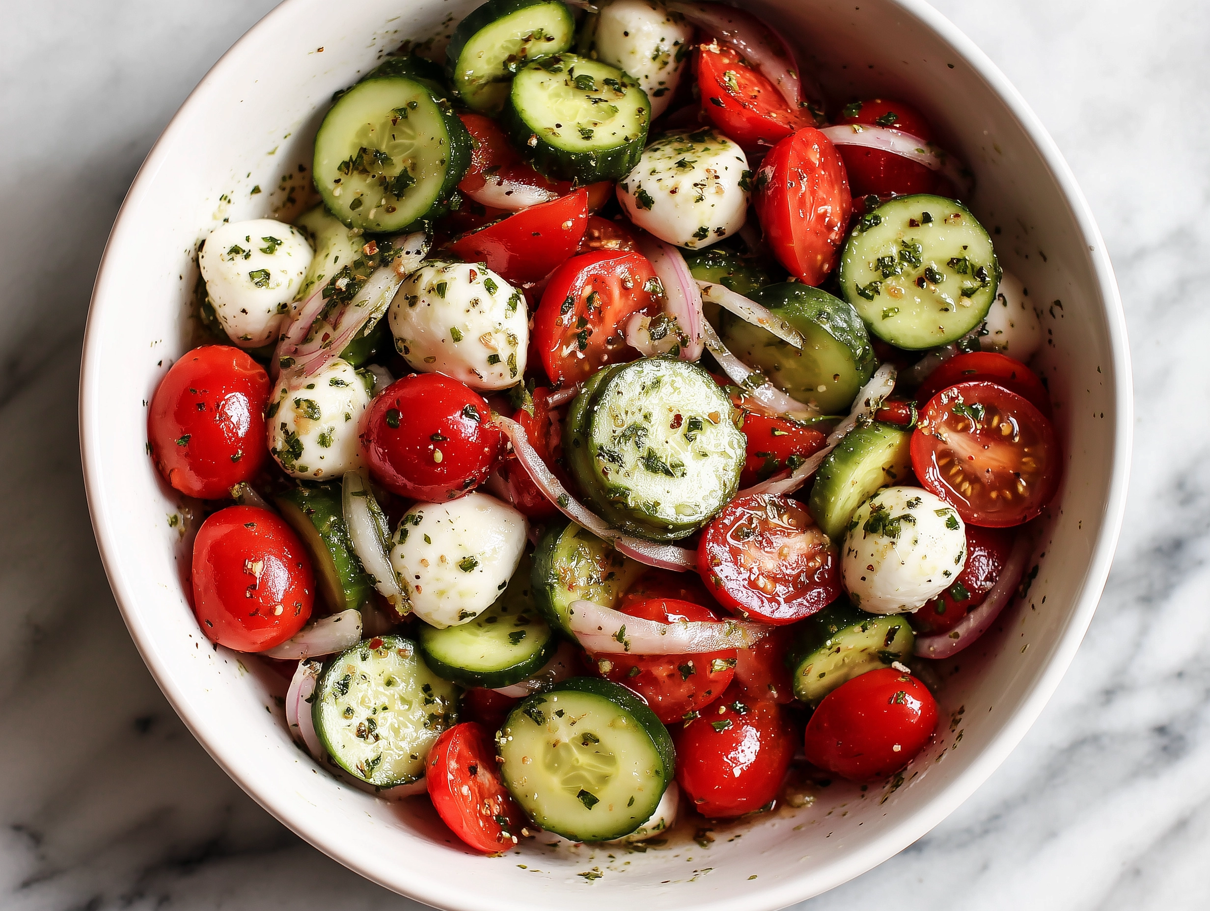 Fresh Cucumber Tomato Mozzarella Salad Recipe