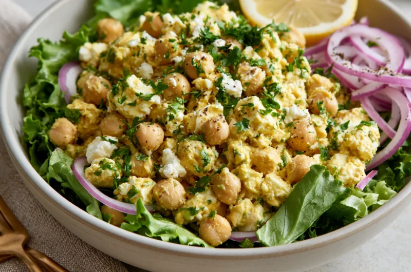 Protein-Packed Curry Chickpea Cottage Cheese Salad Recipe