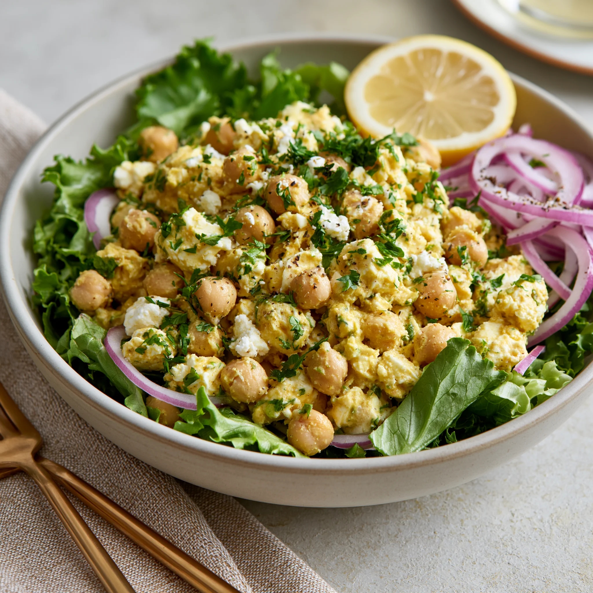 curry chickpea cottage cheese salad
