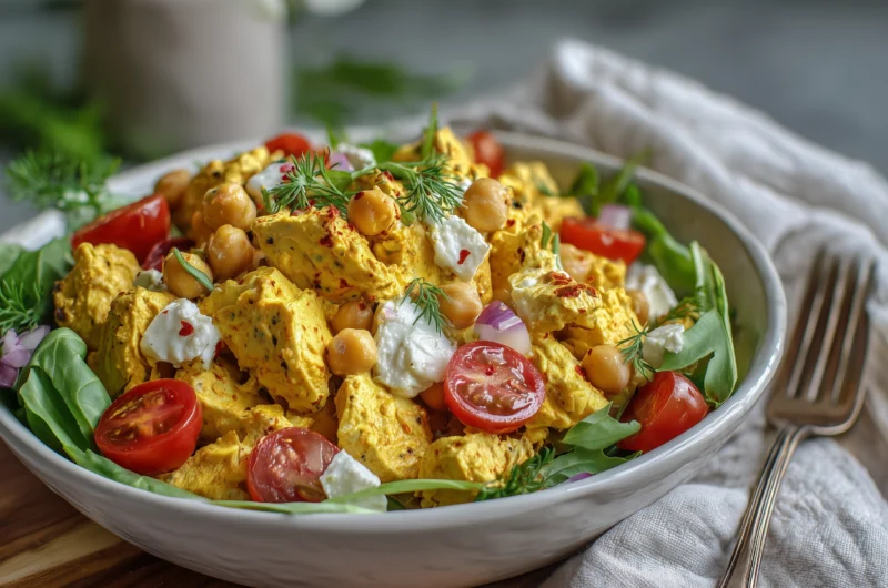 Protein-Packed Curry Chickpea Cottage Cheese Salad Recipe