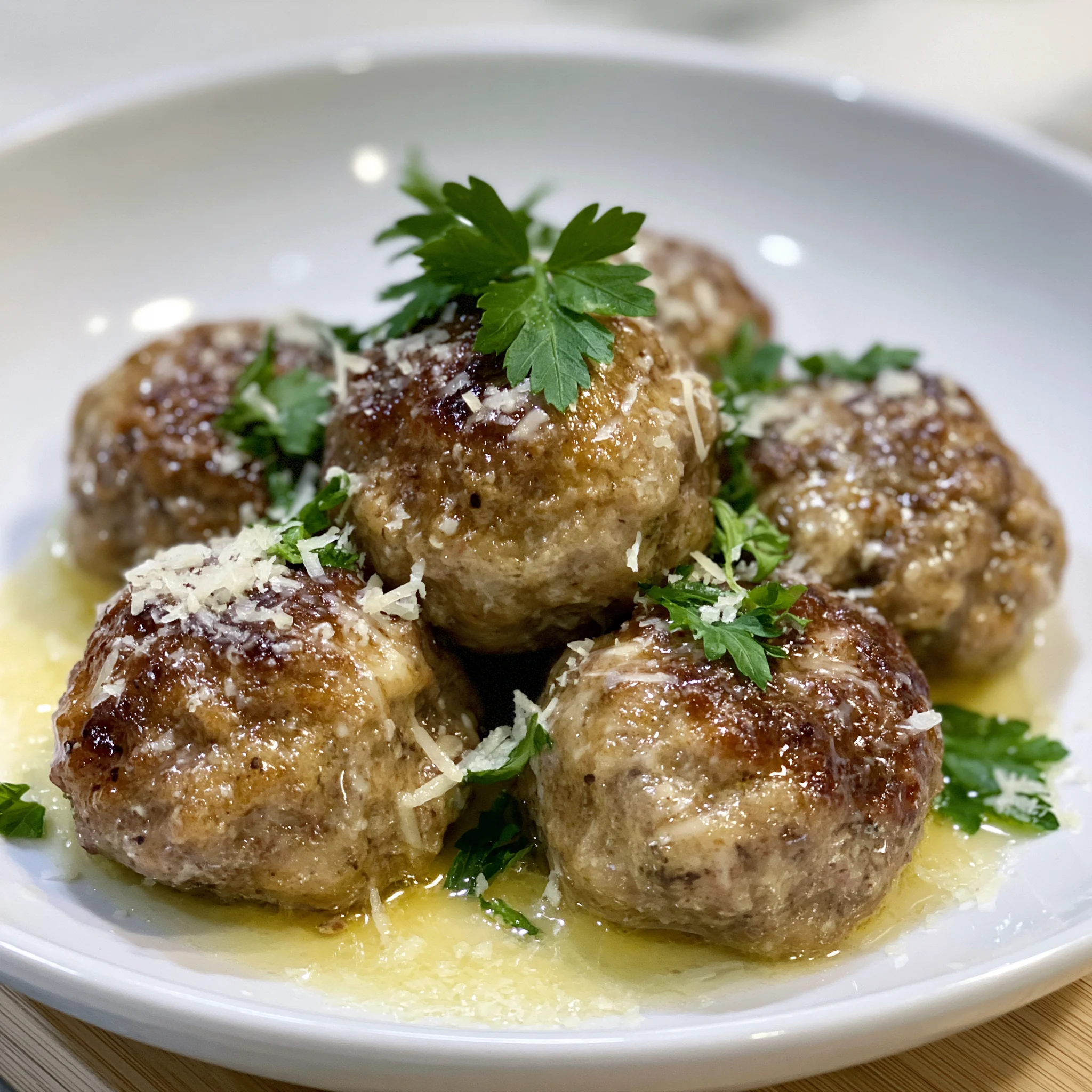 keto garlic butter parmesan meatballs