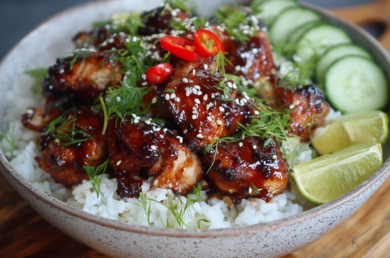 Flavorful Keto Sticky Chicken Rice Bowls Recipe