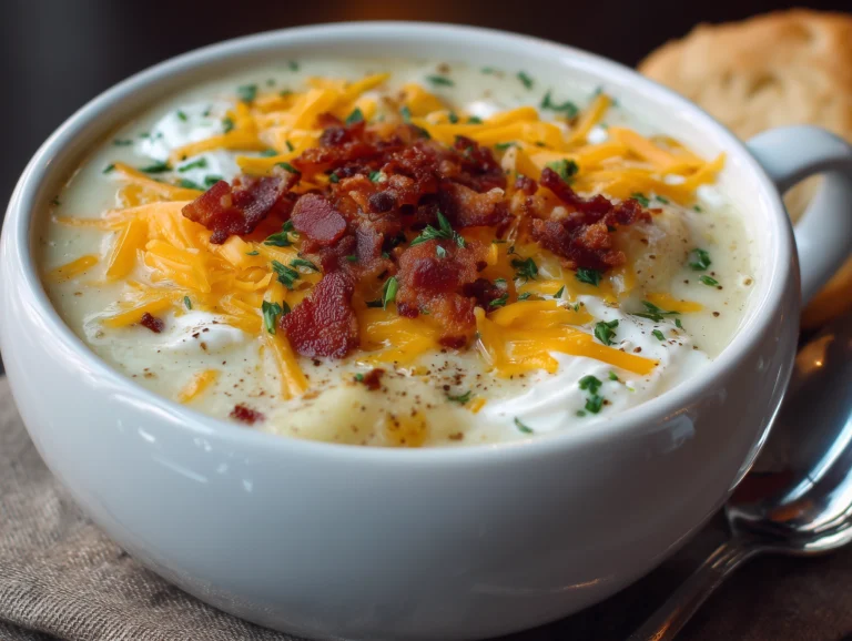 loaded cheesy potato soup.