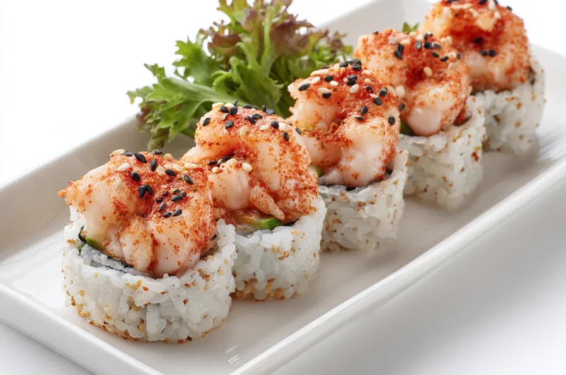 Fiery Spicy Shrimp Roll Sushi Recipe