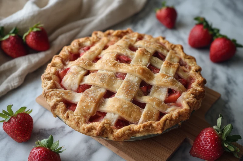Homestyle Strawberry Rhubarb Pie Recipe