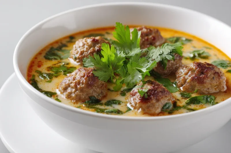 Creamy Thai Curry Meatball Soup Recipe