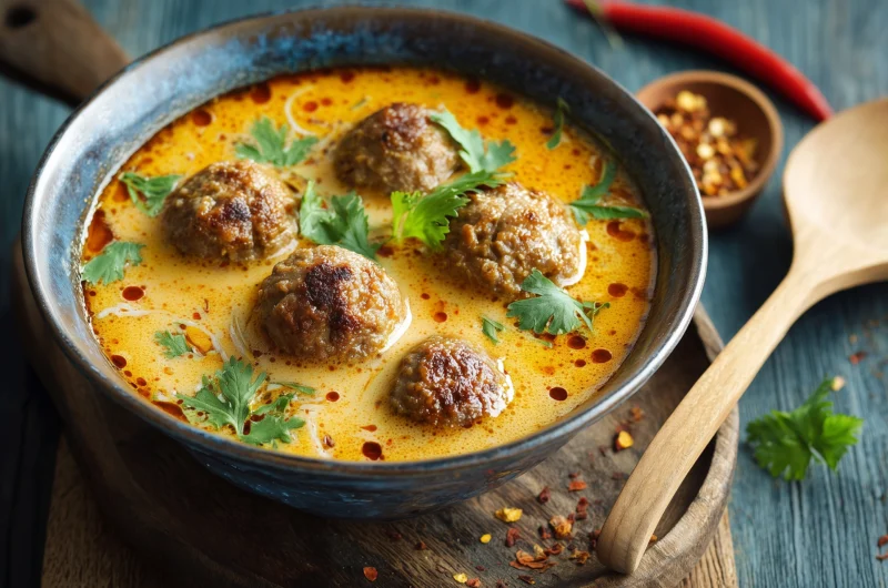 Creamy Thai Curry Meatball Soup Recipe