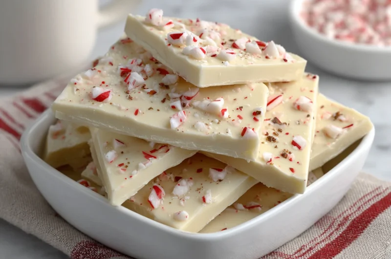Festive White Chocolate Peppermint Bark Recipe