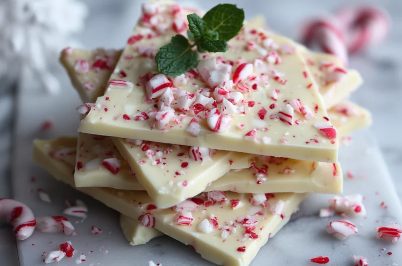 Festive White Chocolate Peppermint Bark Recipe
