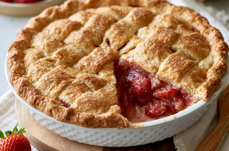 Homestyle Strawberry Rhubarb Pie Recipe